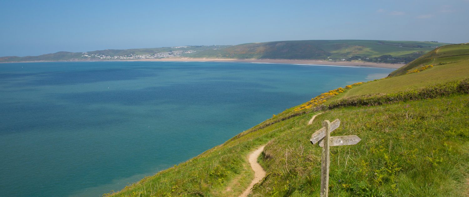 SW Coast path to Woolacome Devon England UK