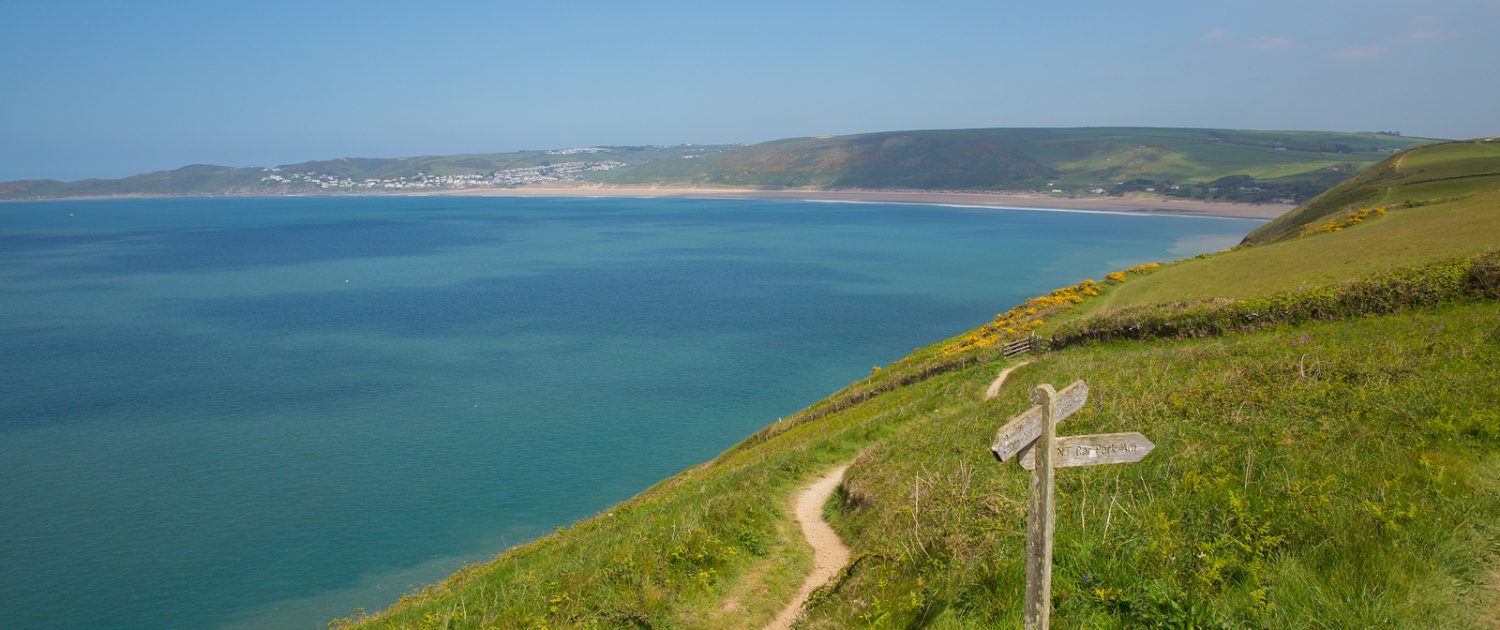 SW Coast path to Woolacome Devon England UK